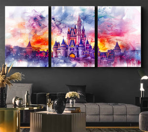 Disney Wall Art, Cinderella Castle Disney Print Wall Art,