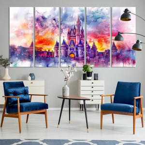 Disney Wall Art, Cinderella Castle Disney Print Wall Art,