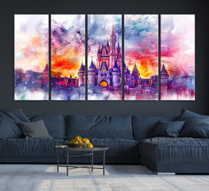 Disney Wall Art, Cinderella Castle Disney Print Wall Art,