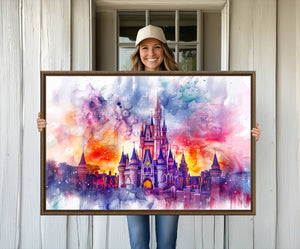 Disney Wall Art, Cinderella Castle Disney Print Wall Art,