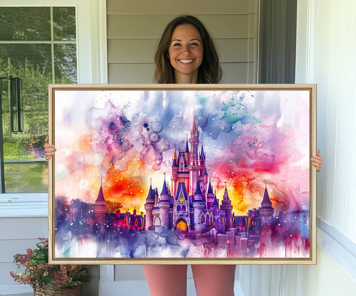 Disney Wall Art, Cinderella Castle Disney Print Wall Art,