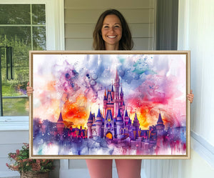 Disney Wall Art, Cinderella Castle Disney Print Wall Art,