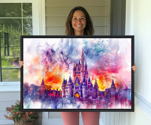 Disney Wall Art, Cinderella Castle Disney Print Wall Art,