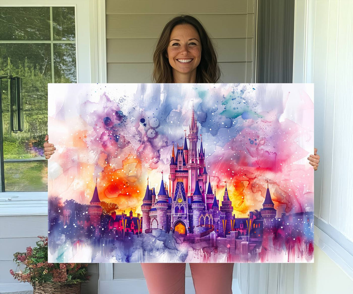 Disney Wall Art, Cinderella Castle Disney Print Wall Art,