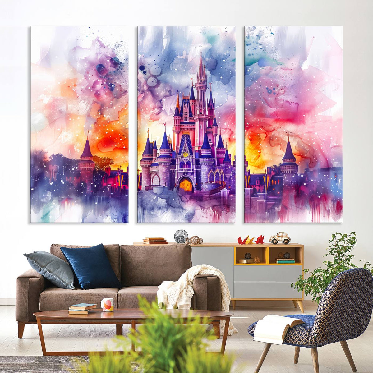 Disney Wall Art, Cinderella Castle Disney Print Wall Art,