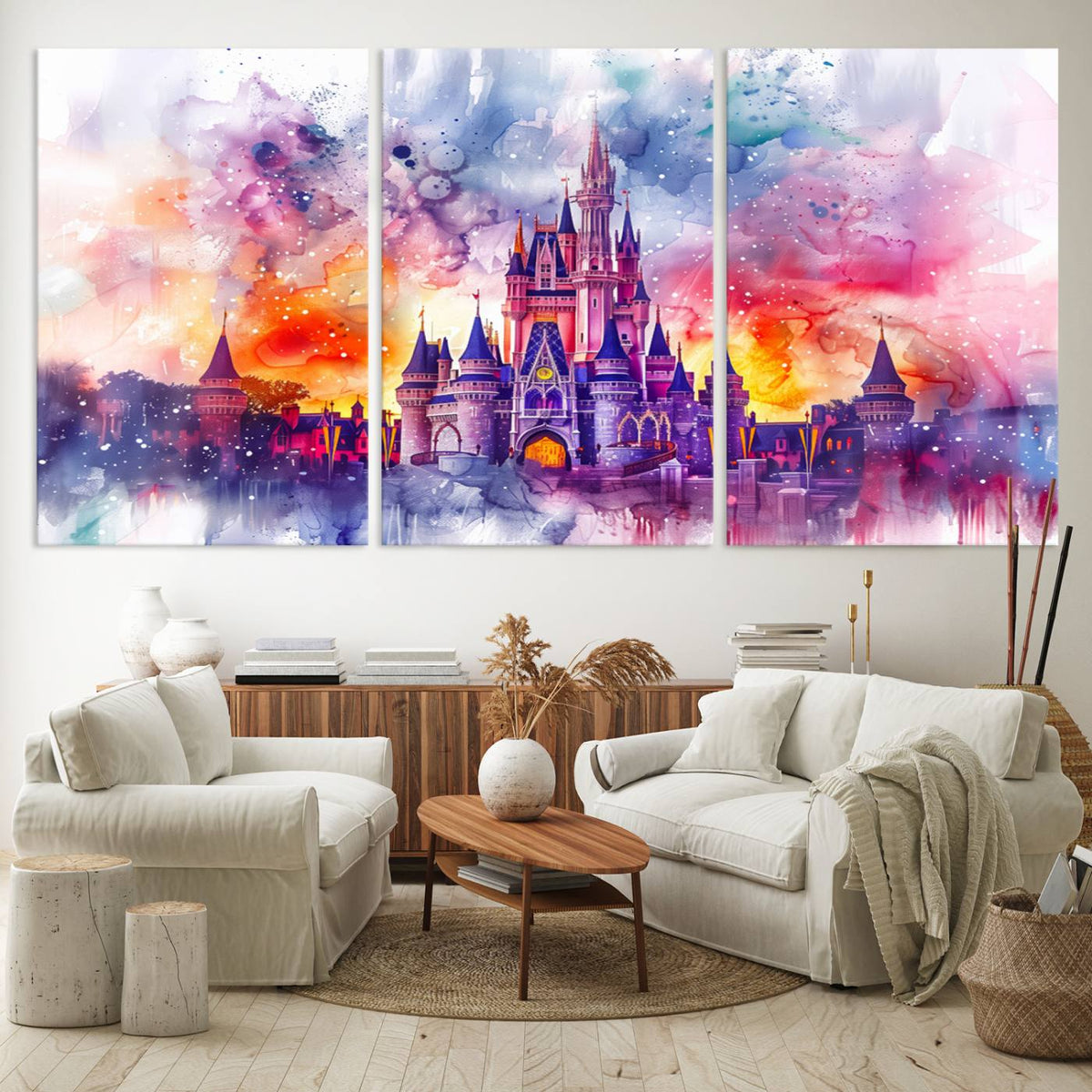 Disney Wall Art, Cinderella Castle Disney Print Wall Art,