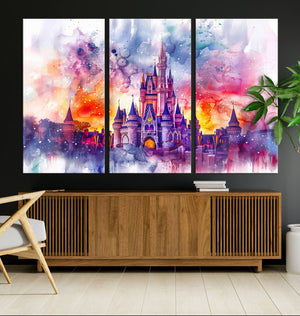 Disney Wall Art, Cinderella Castle Disney Print Wall Art,