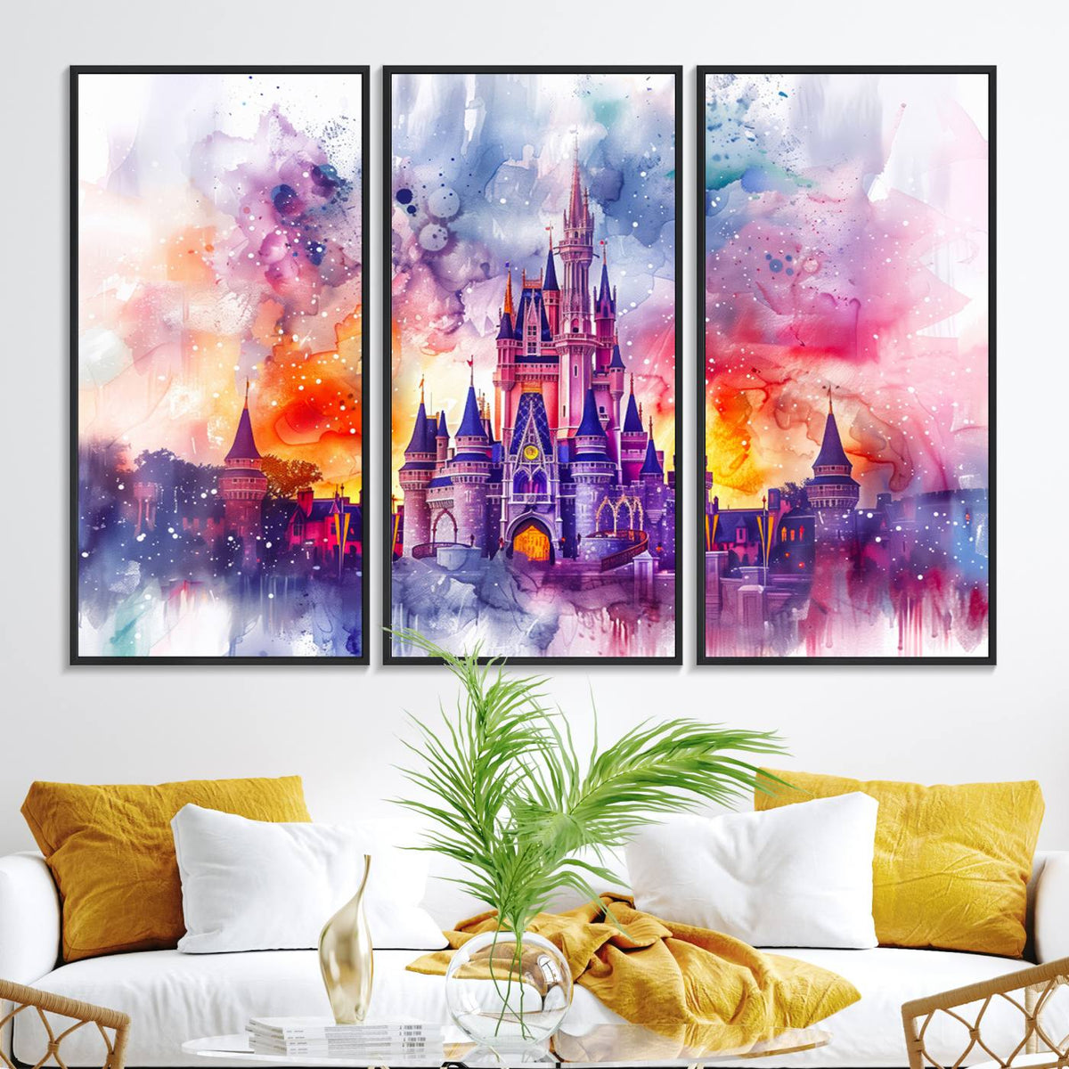 Disney Wall Art, Cinderella Castle Disney Print Wall Art,