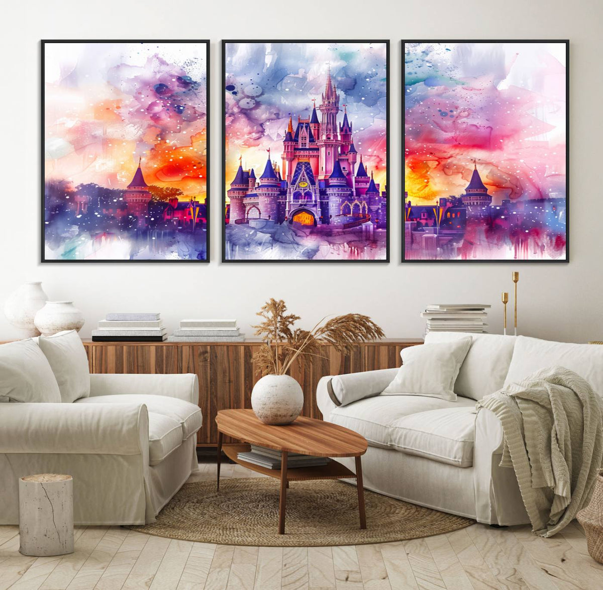 Disney Wall Art, Cinderella Castle Disney Print Wall Art,