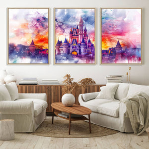 Disney Wall Art, Cinderella Castle Disney Print Wall Art,