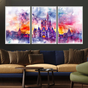 Disney Wall Art, Cinderella Castle Disney Print Wall Art,