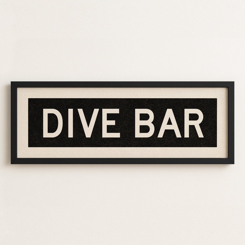 Framed Dive Bar Bus Scroll Sign