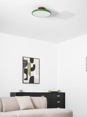 Orbitra | Flush Mount LED Ceiling Light with Swivel Arm, Dimmable Beige or Green Fixture
