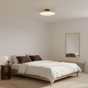 Orbitra | Flush Mount LED Ceiling Light with Swivel Arm, Dimmable Beige or Green Fixture