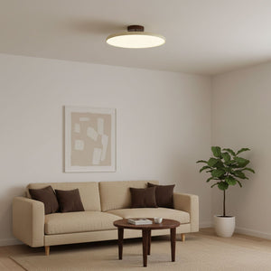 Orbitra | Flush Mount LED Ceiling Light with Swivel Arm, Dimmable Beige or Green Fixture