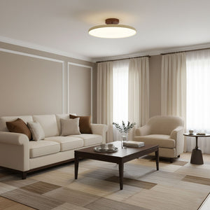 Orbitra | Flush Mount LED Ceiling Light with Swivel Arm, Dimmable Beige or Green Fixture