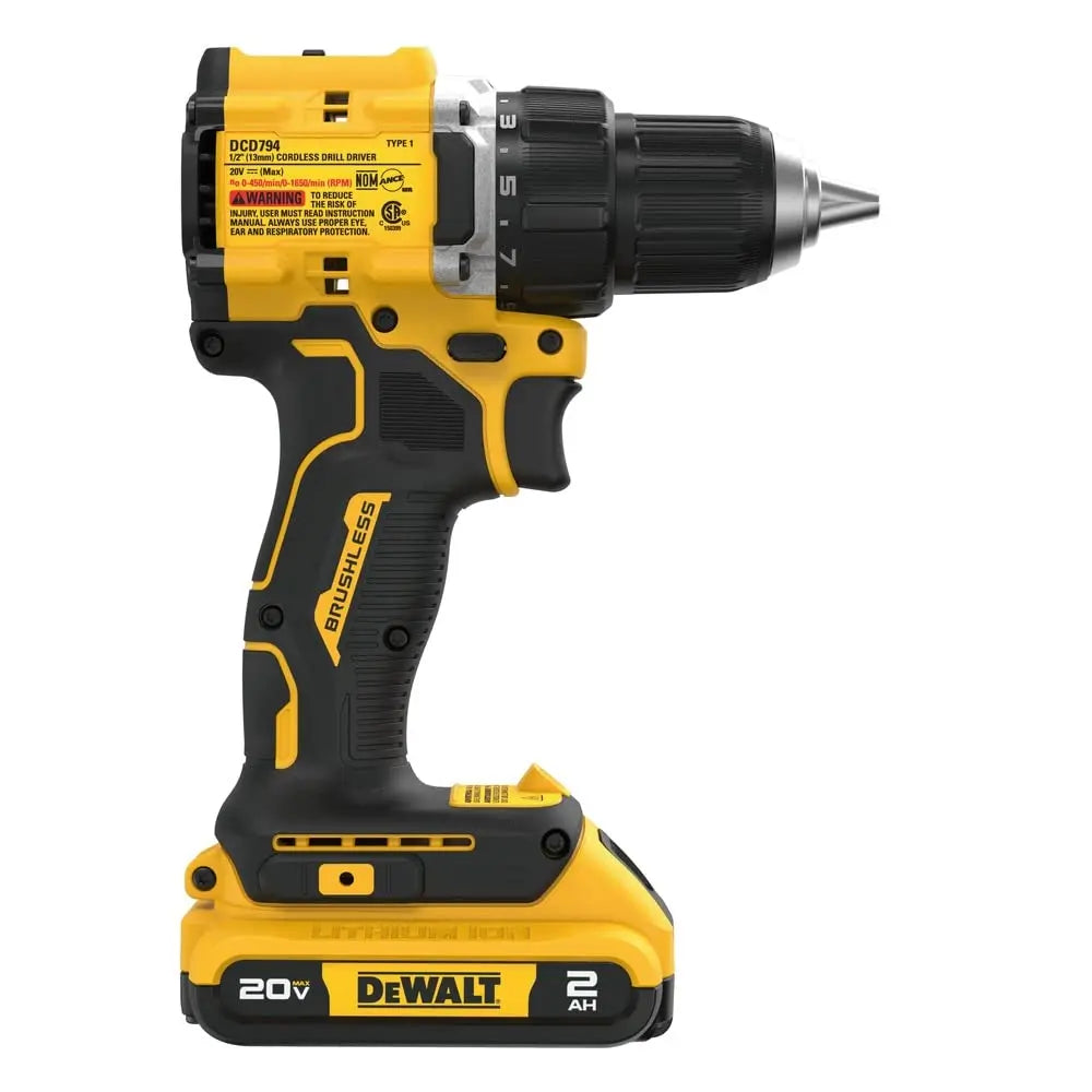 Open Box - DEWALT ATOMIC 20-Volt Lithium-Ion Cordless Compact 1/2 in. Drill/Driver Kit with 2.0Ah Battery, Charger and Bag
