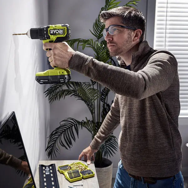 Open Box -  RYOBI ONE+ HP 18V Brushless Cordless Compact 1/2 in. Drill/Driver Kit with (2) 1.5 Ah Batteries, Charger and Bag