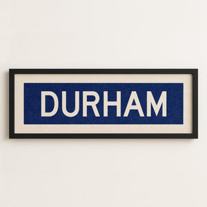 Framed Durham Blue Bus Scroll