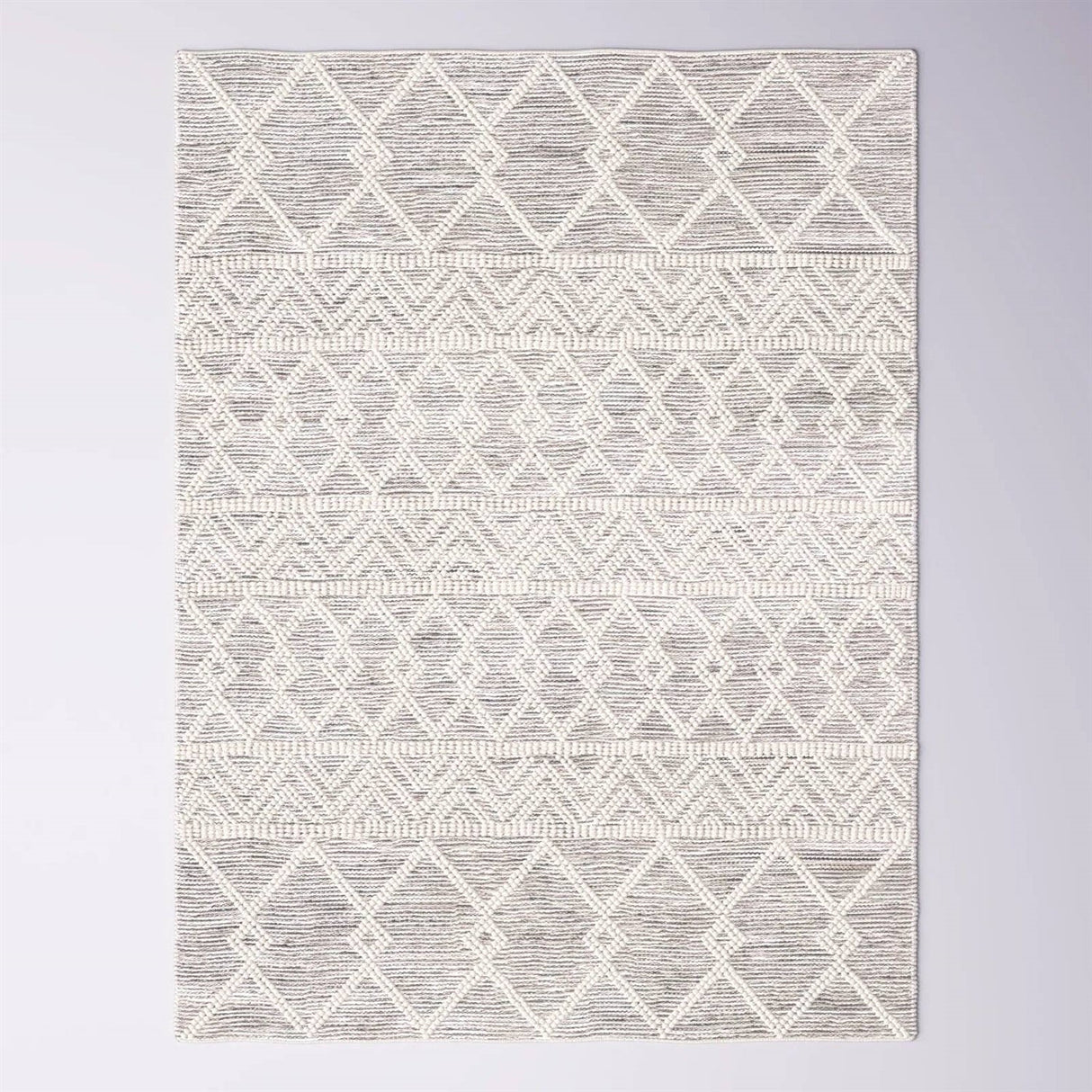 8-ft. x 10-ft. Hand Woven Wool Blend Grey Beige Ivory Persian Style Area Rug