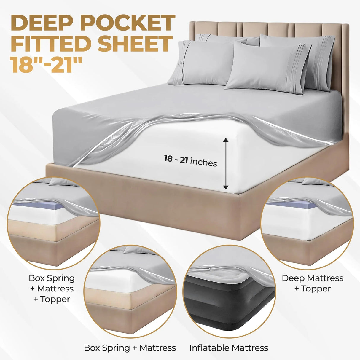 Egyptian Cotton 1000 Thread Count Extra Deep Solid Sheet Set - Egyptian Cotton Sheet Set by Superior