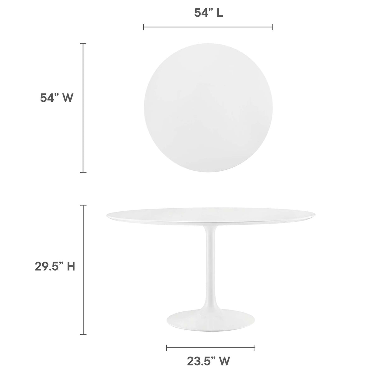 Lippa 54" Round Wood Dining Table by Modway