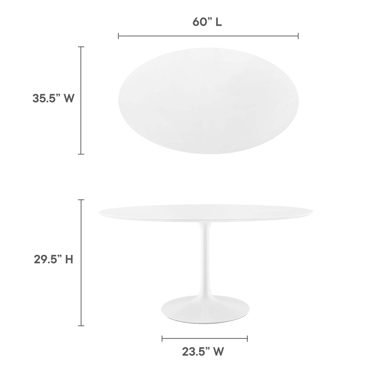 Lippa 60" Oval Wood Dining Table by Modway