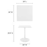 Lippa 24" Square Wood Dining Table by Modway