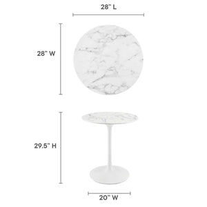 Lippa 28" Round Faux Marble Dining Table by Modway