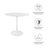 Lippa 36" Round Faux Marble Dining Table by Modway