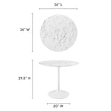 Lippa 36" Round Faux Marble Dining Table by Modway