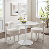 Lippa 40" Round Faux Marble Dining Table by Modway