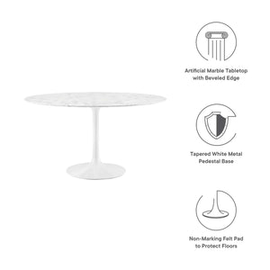 Lippa 48" Round Faux Marble Dining Table by Modway