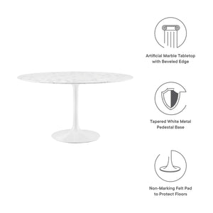 Lippa 54" Round Faux Marble Dining Table by Modway