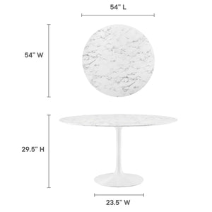 Lippa 54" Round Faux Marble Dining Table by Modway