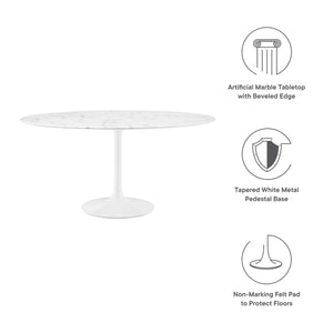 Lippa 60" Round Faux Marble Dining Table by Modway