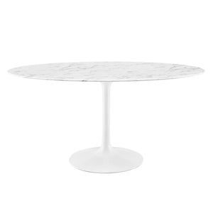 Lippa 60" Oval Faux Marble Dining Table by Modway