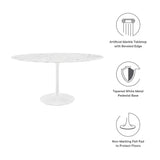Lippa 60" Oval Faux Marble Dining Table by Modway