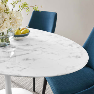 Lippa 60" Oval Faux Marble Dining Table by Modway