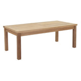Marina Outdoor Patio Teak Rectangle Coffee Table by Modway