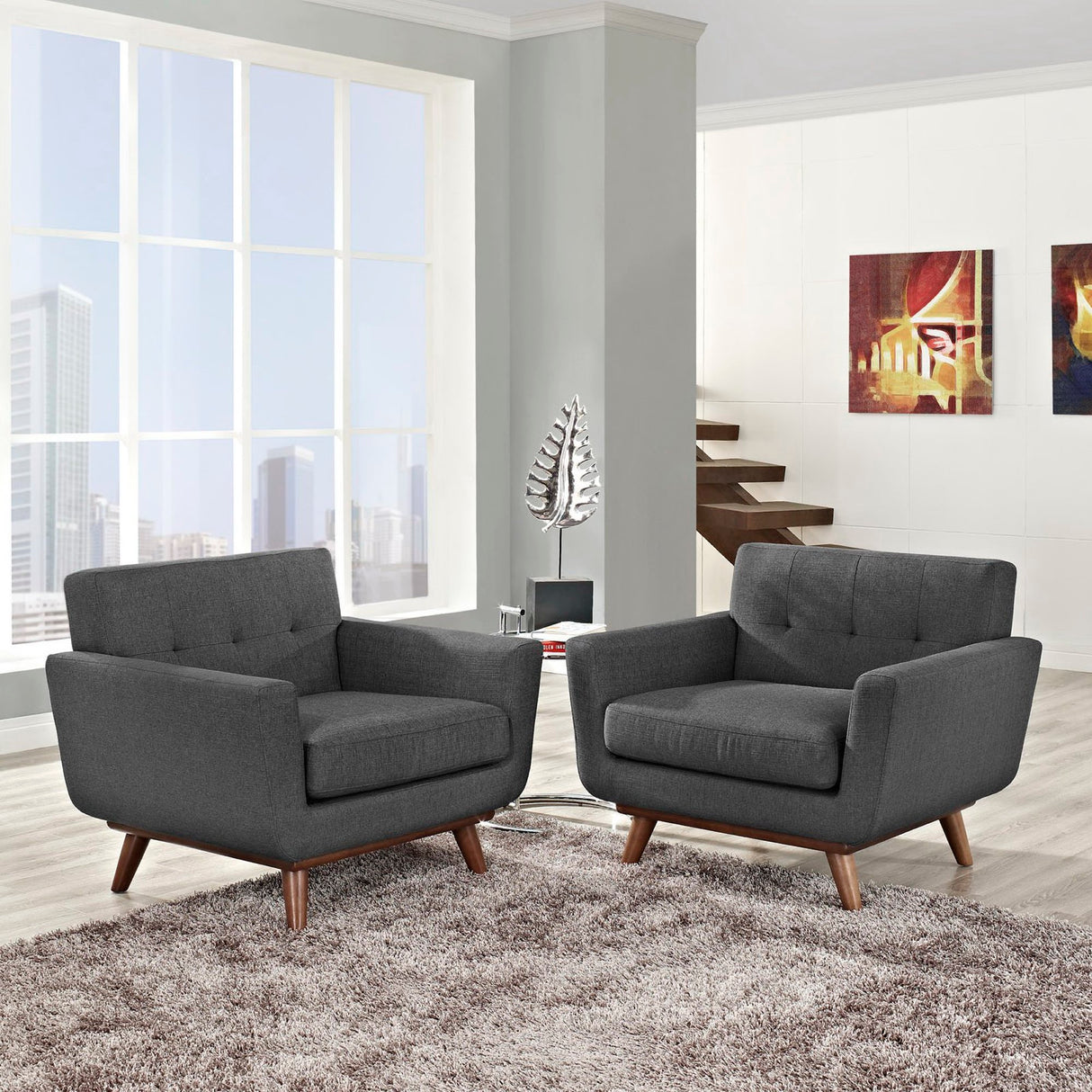 Engage Wood Armchair Set of 2 by Modway