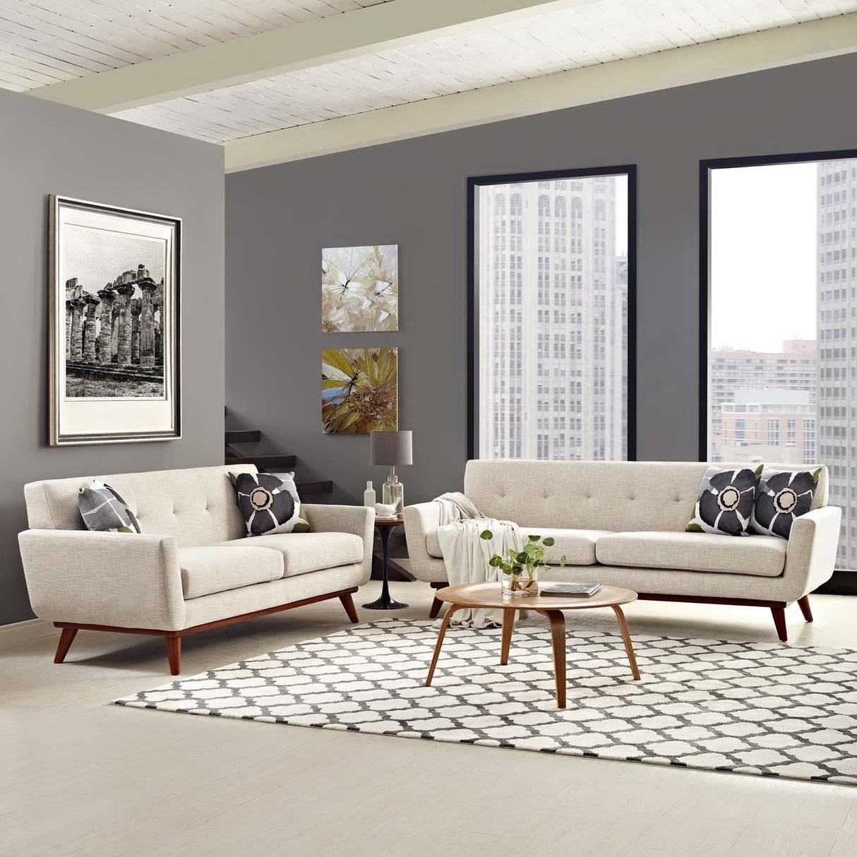 Engage Loveseat and Sofa Set of 2 by Modway