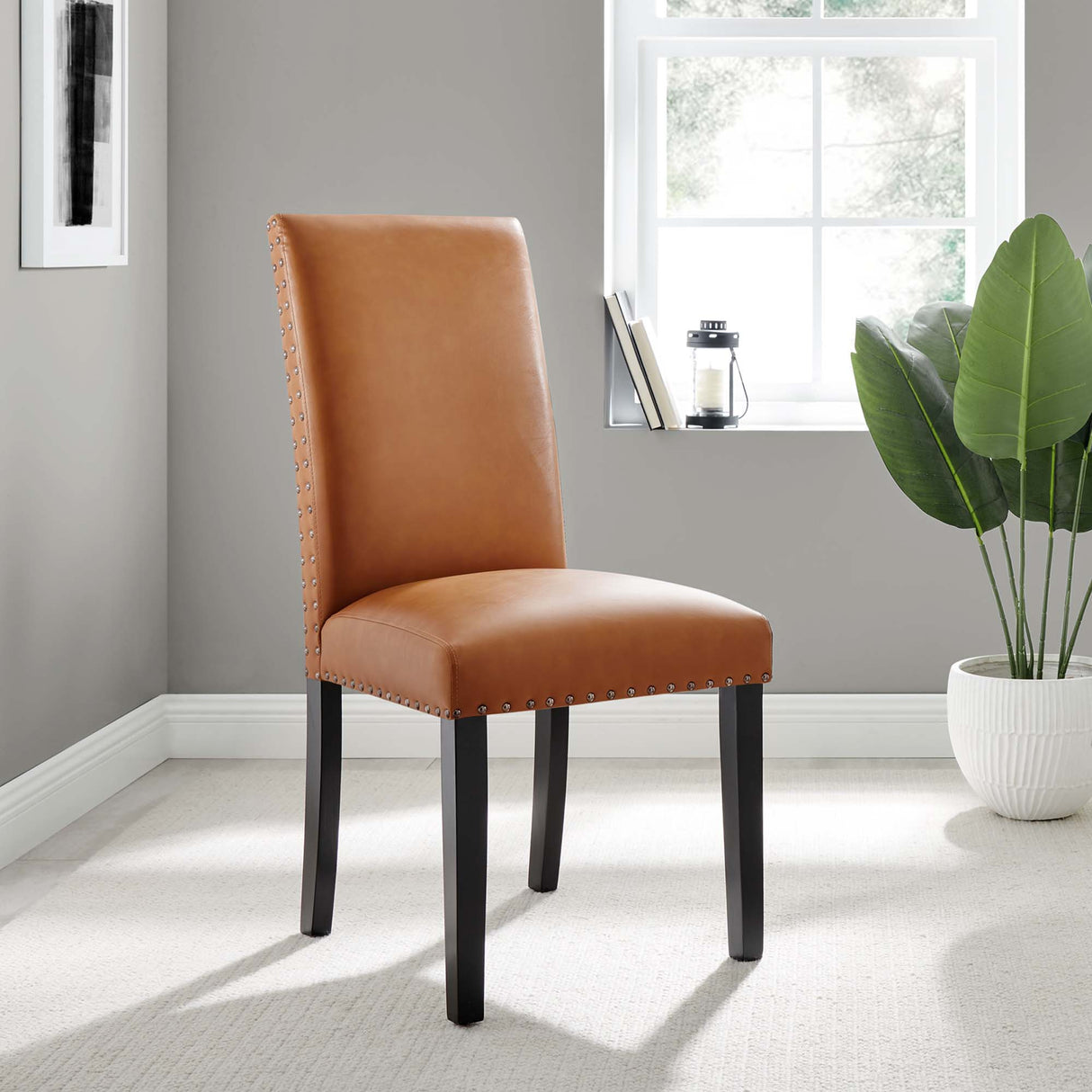 Parcel Dining Faux Leather Side Chair by Modway