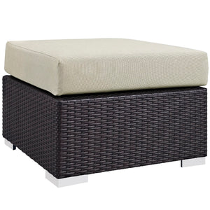 Convene Outdoor Patio Fabric Square Ottoman by Modway