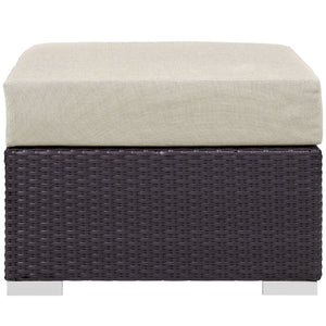 Convene Outdoor Patio Fabric Square Ottoman by Modway