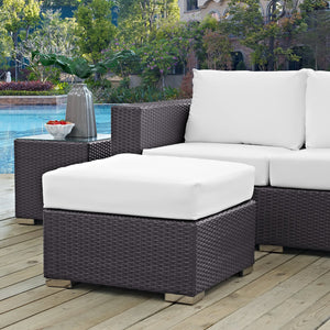 Convene Outdoor Patio Fabric Square Ottoman by Modway