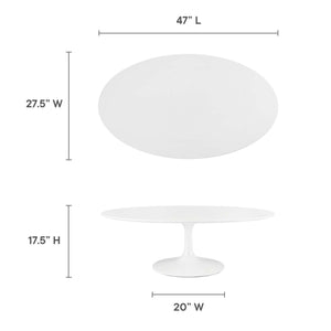 Lippa 48" Oval-Shaped Wood Coffee Table by Modway