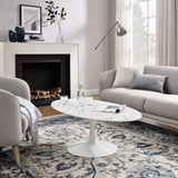 Lippa 48" Oval Faux Marble Coffee Table by Modway
