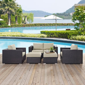 Convene 5 Piece Outdoor Patio Sofa Set by Modway