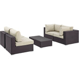 Convene 5 Piece Outdoor Patio Sectional Set by Modway